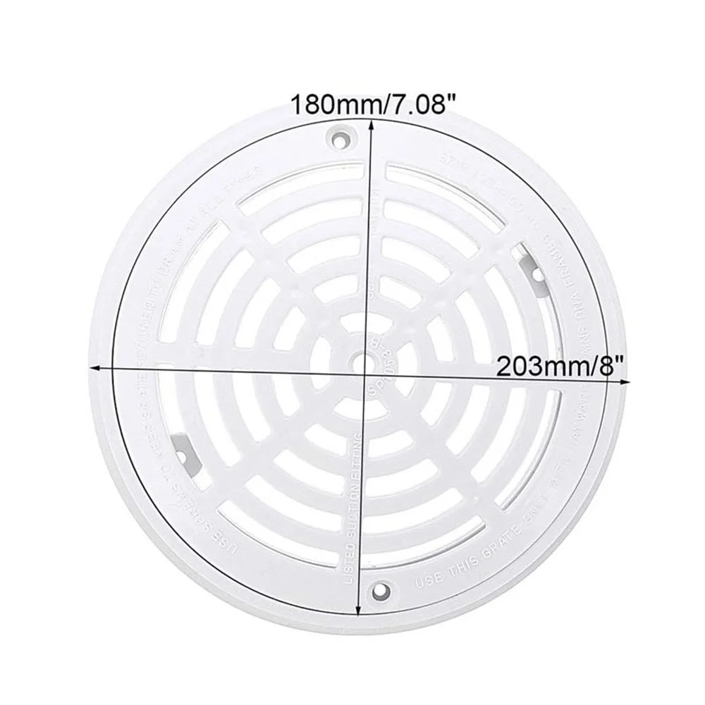 SP-1030 8-Inch Diameter Main Drain Cover ABS Plastic Swimming Pool Replacement Drain Lid with Screws - 6