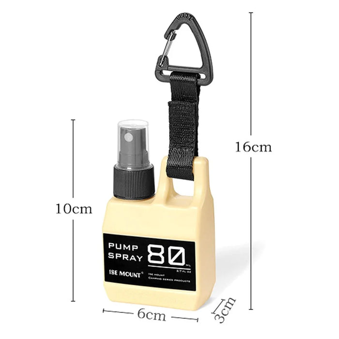 ISE MOUNT 80ml Outdoor Camping Tactical Spray Bottle Portable Travel Bottle with Hook - Khaki - 7