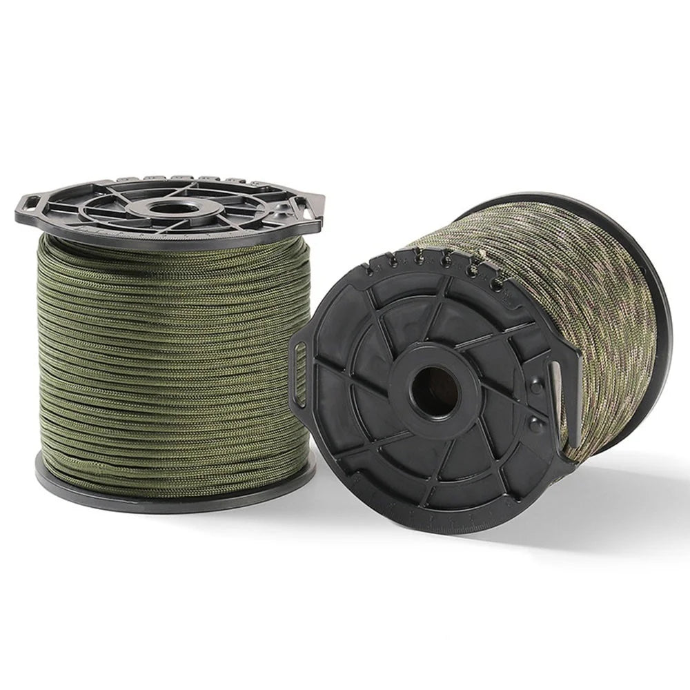 HALIN 100m Outdoor Multifunctional Spool 9 Core Umbrella Rope 4mm Thick Tent Wind Rope - Army Green - 4