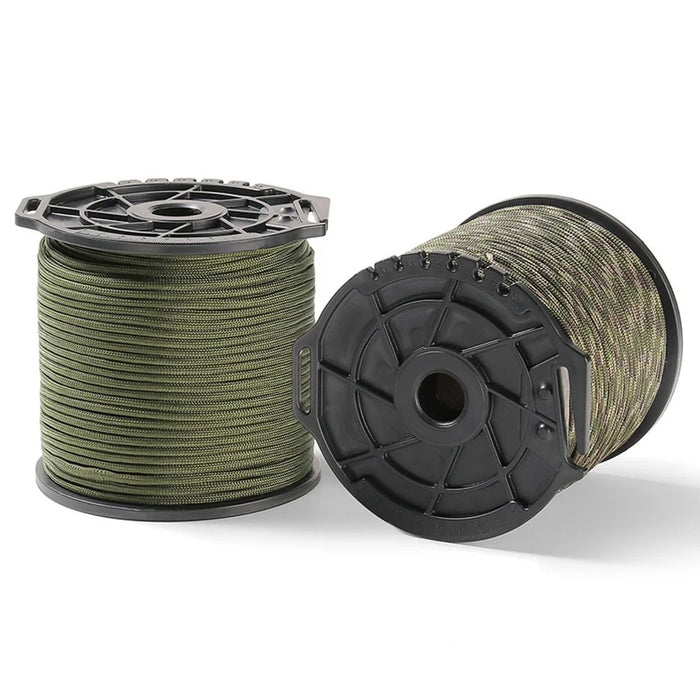 HALIN 100m Outdoor Multifunctional Spool 9 Core Umbrella Rope 4mm Thick Tent Wind Rope - Army Green - 4