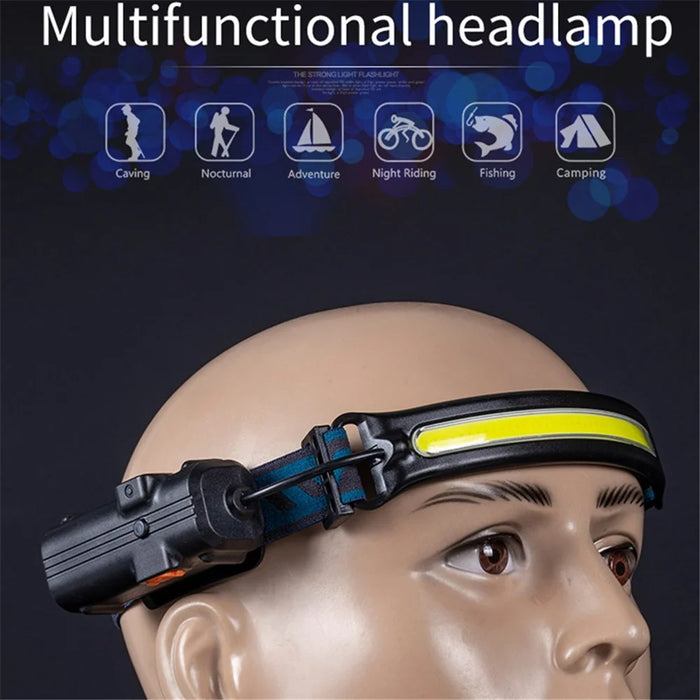 W691-2 Mini LED Headlight Motion Sensor Outdoor COB Headlamp for Hiking Camping Fishing - 3