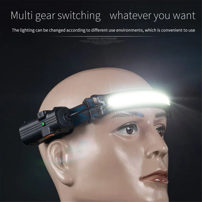 W691-2 Mini LED Headlight Motion Sensor Outdoor COB Headlamp for Hiking Camping Fishing - 6