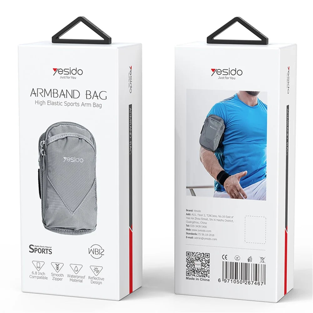 YESIDO WB12 Nylon+Lycra+TPU Sports Armband Pouch Arm Bag Outdoor Carrying Bag for Cell Phone, Coin, Cash - 7