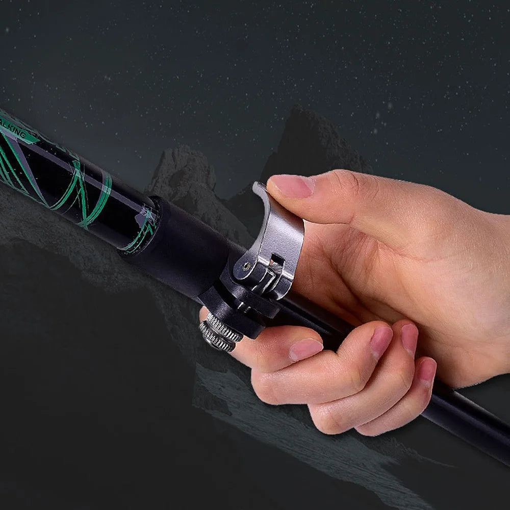 REBORNSUN Carbon Fiber+Aluminum Alloy Trekking Poles Ultra-Light Foldable Walking Hiking Stick - Black - 5
