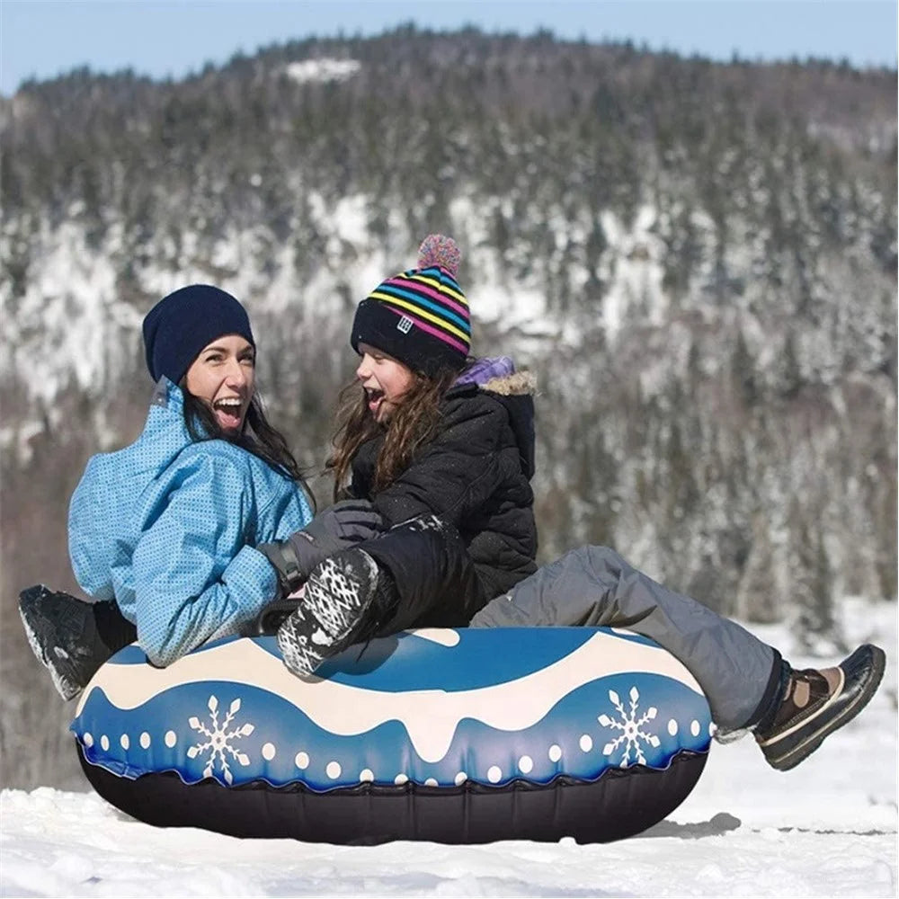 120cm PVC Thickened Inflatable Sled Snowflake Heavy Duty Snow Tube for Outdoor Sledding - 3