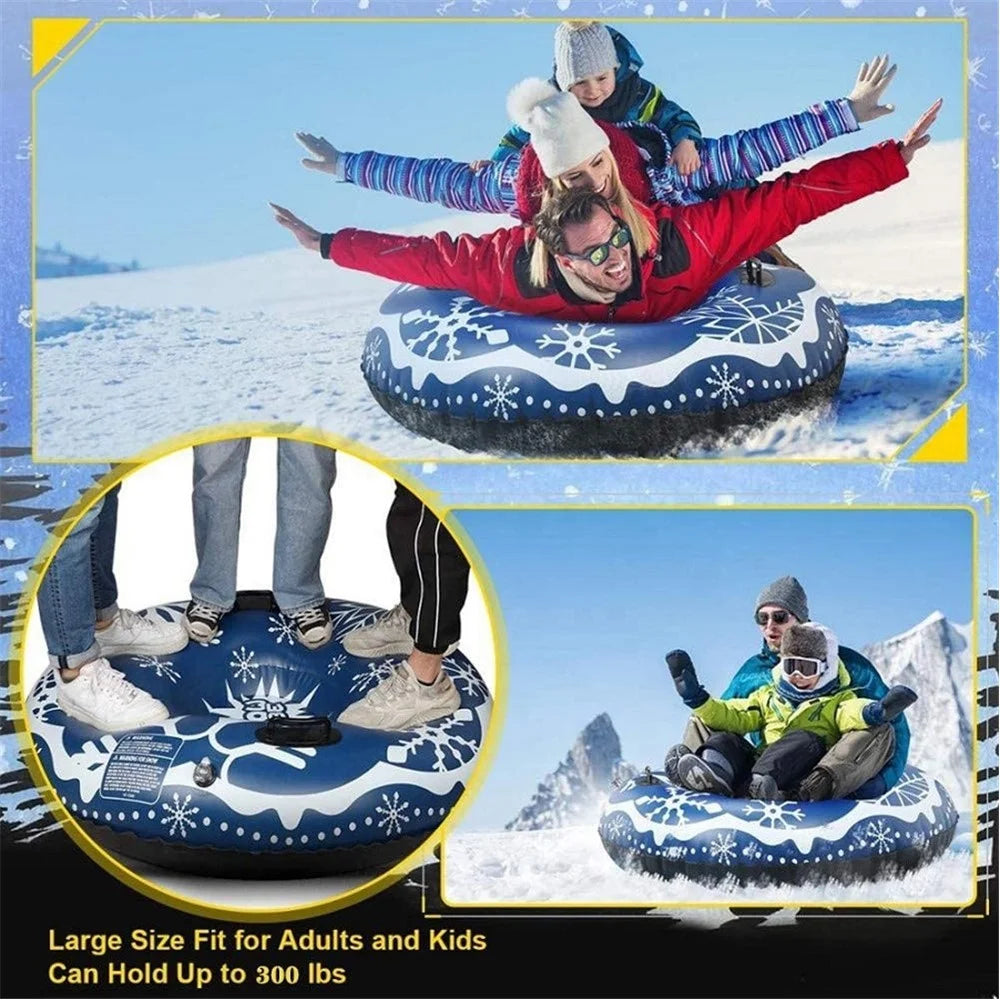 120cm PVC Thickened Inflatable Sled Snowflake Heavy Duty Snow Tube for Outdoor Sledding - 4