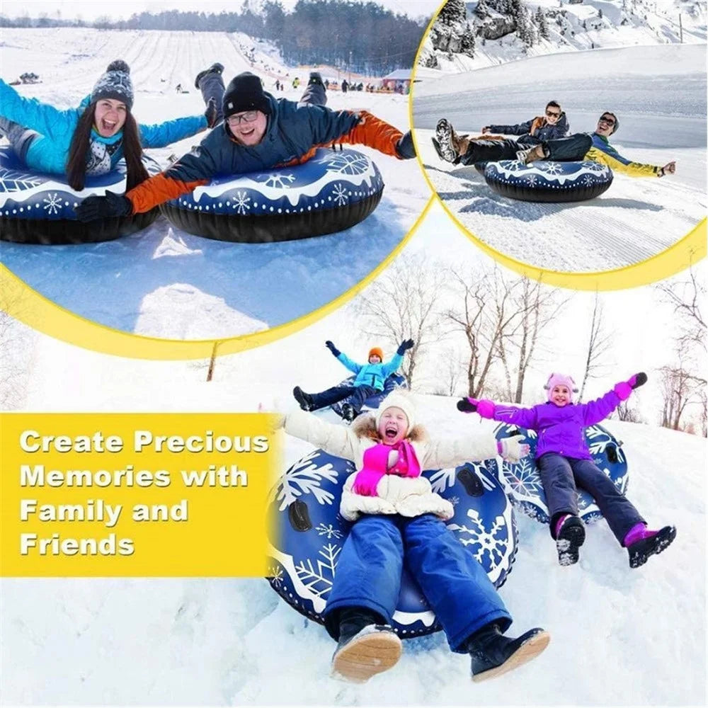120cm PVC Thickened Inflatable Sled Snowflake Heavy Duty Snow Tube for Outdoor Sledding - 6