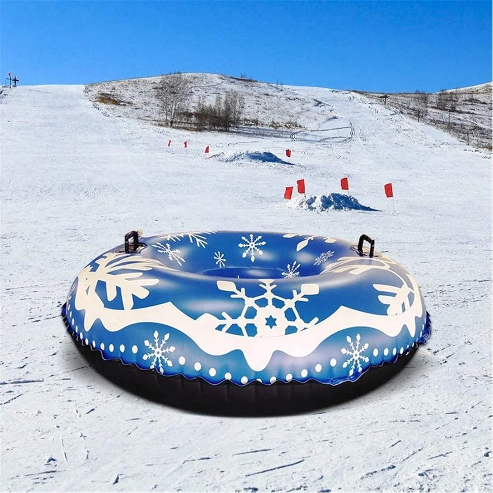 120cm PVC Thickened Inflatable Sled Snowflake Heavy Duty Snow Tube for Outdoor Sledding - 7