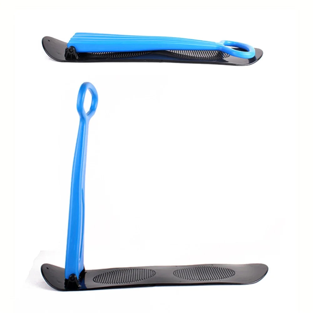 Portable Foldable Kids Ski Board Snow Sledge Outdoor Children HDPE Sleigh Sled - Blue - 3