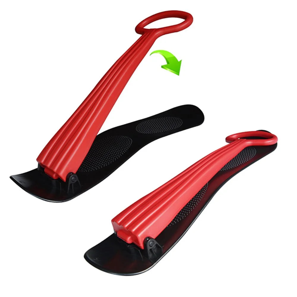 Portable Foldable Kids Ski Board Snow Sledge Outdoor Children HDPE Sleigh Sled - Blue - 5