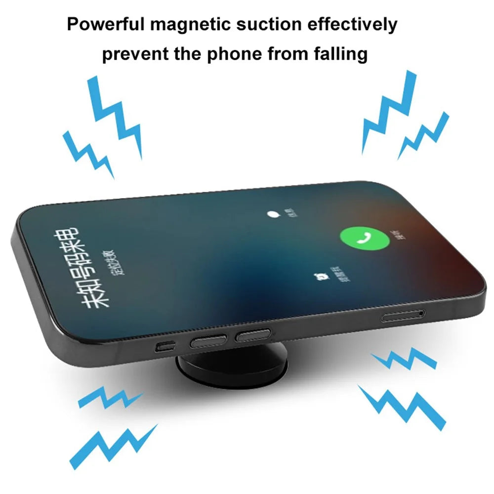 Aluminum Alloy Dual Magnetic Cell Phone Holder Phones Rotating Stand for Gym - Black - 6