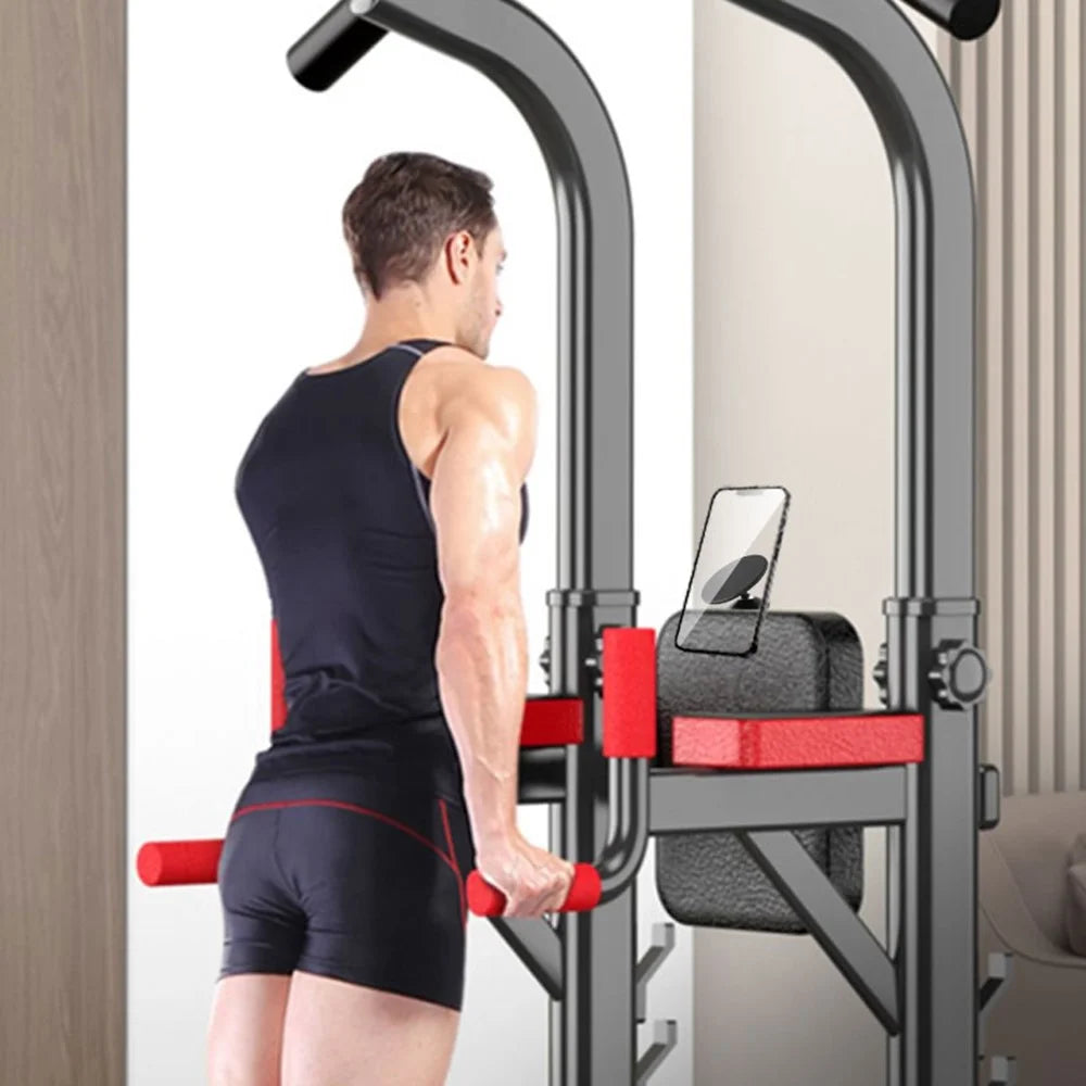 Aluminum Alloy Dual Magnetic Cell Phone Holder Phones Rotating Stand for Gym - Black - 7