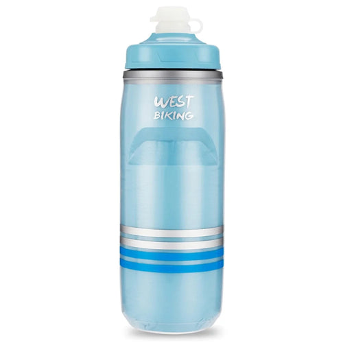 WEST BIKING YP0721046 Sport Insulated Water Bottle Cycling Squeeze PP5 Water Container 620ml (BPA Free, No FDA Certificate) - Blue - 1