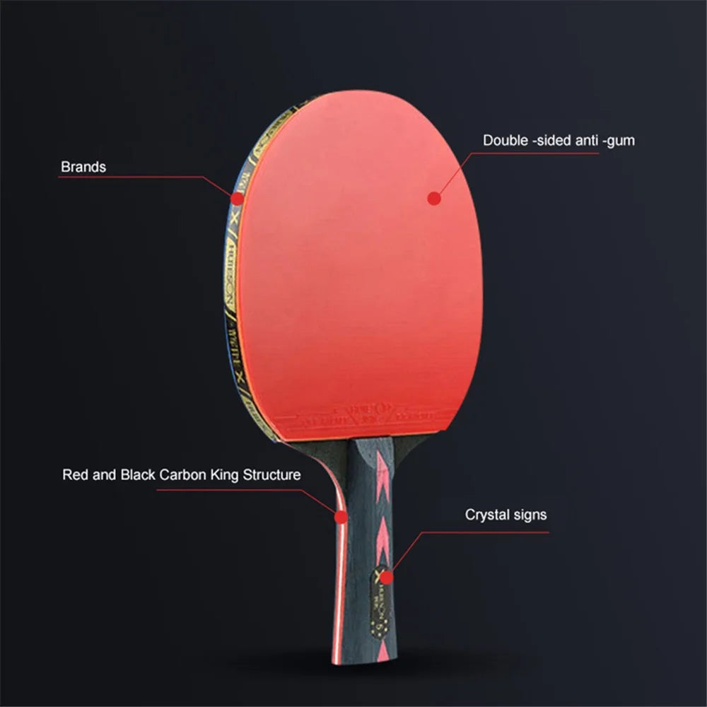 HUIESON 5-Star Table Tennis Bat Table Tennis Racket Player Set for Indoor Outdoor Games - Handshake Grip  /  Pen-holding Style - 3