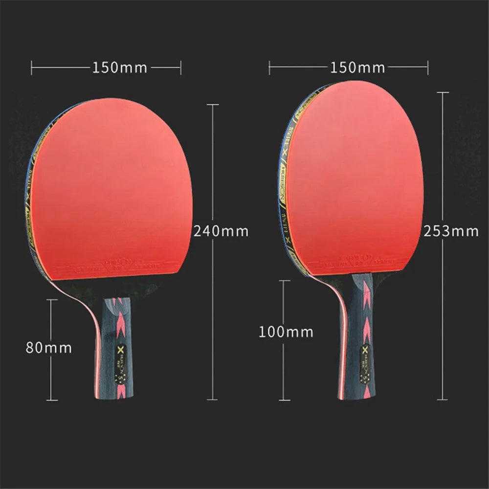 HUIESON 5-Star Table Tennis Bat Table Tennis Racket Player Set for Indoor Outdoor Games - Handshake Grip  /  Pen-holding Style - 6