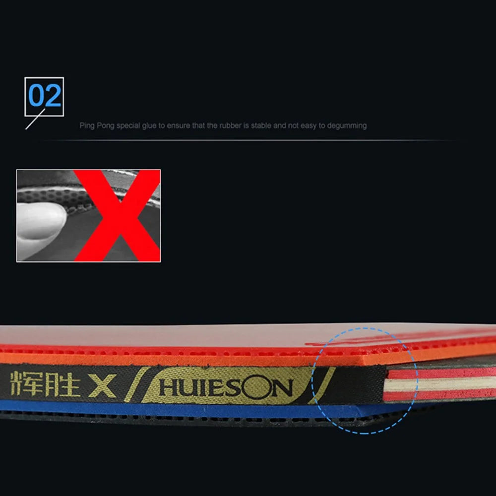 HUIESON HS-WX 1PC 5-Star Ping Pong Paddle Table Tennis Bat Table Tennis Racket for Training - Handshake Grip - 3