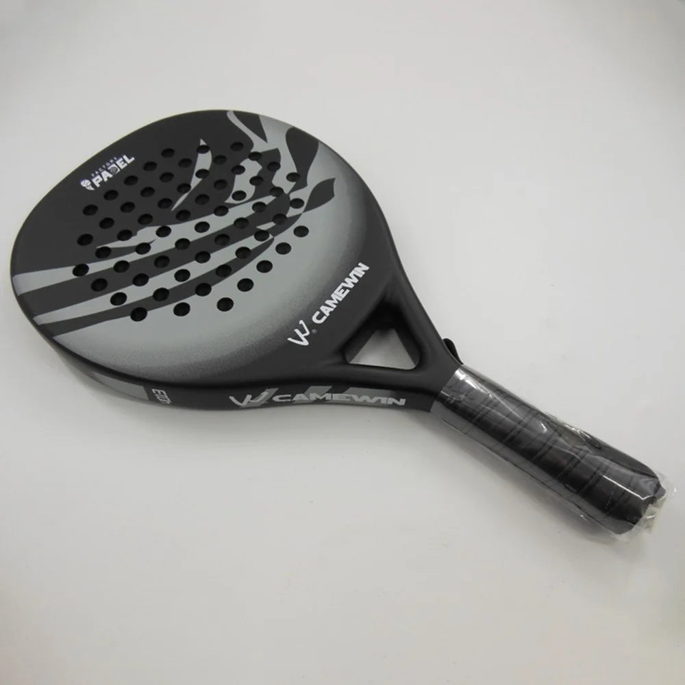 CAMEWIN 4013 Beach Tennis Racket Carbon Fiber+Fiberglass+Soft EVA Tennis Paddle Racquet - Grey - 3