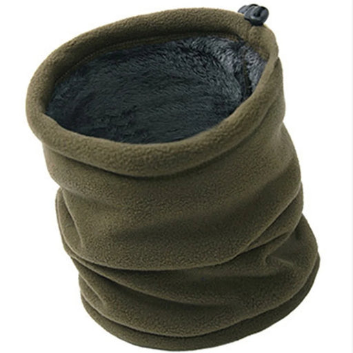 AOTU Multifunctional Winter Outdoor Cycling Skiing Face Mask Dual Layer Thermal Fleece Neck Gaiter - Army Green - 1