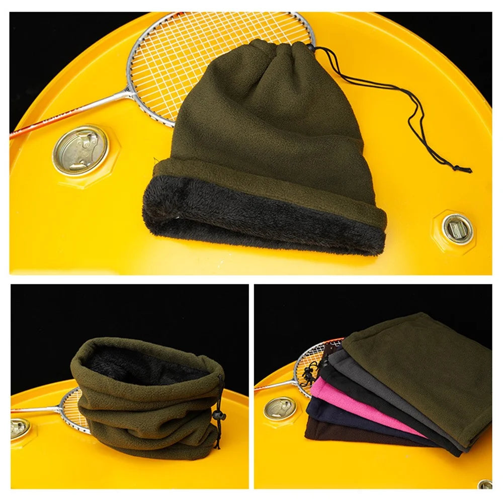 AOTU Multifunctional Winter Outdoor Cycling Skiing Face Mask Dual Layer Thermal Fleece Neck Gaiter - Army Green - 4