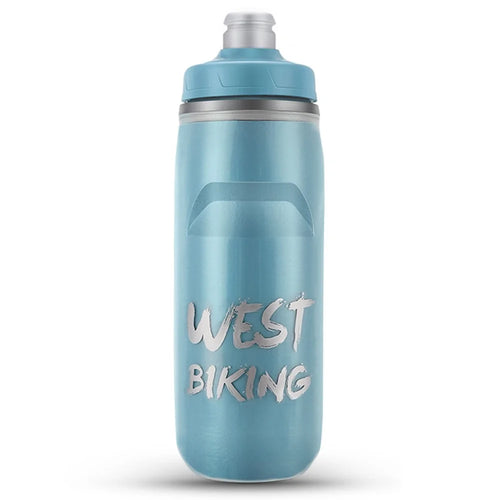 WEST BIKING YP0721047 Insulated PP+Silicone Squeeze Water Bottle Cycling Drinking Cup (BPA-free, No FDA Certified) - Blue - 1