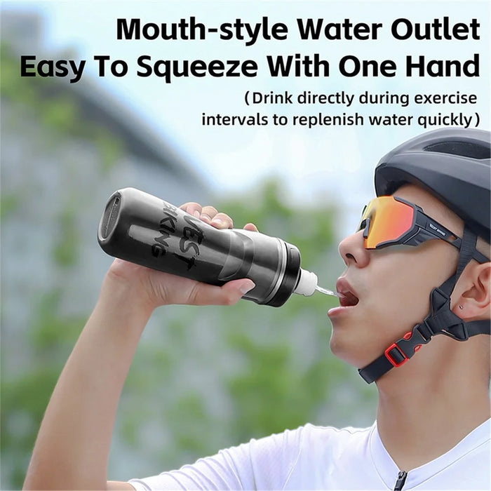 WEST BIKING YP0721047 Insulated PP+Silicone Squeeze Water Bottle Cycling Drinking Cup (BPA-free, No FDA Certified) - Blue - 5