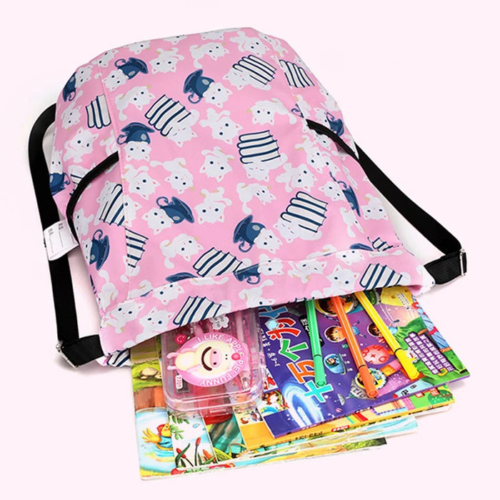 HALIN Children Cartoon Backpack Outdoor Camping School Drawstring Shoulder Bag - Cat - 2