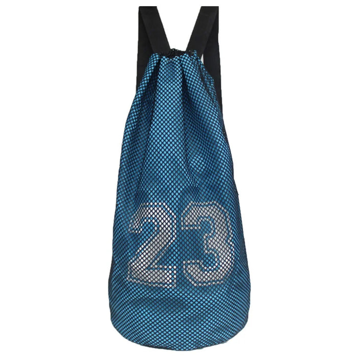 HALIN Nylon Kids Drawstring Bag Backpack Football Sports Gym Backpack - Blue - 1