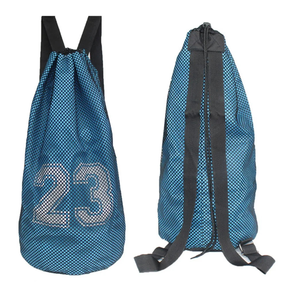 HALIN Nylon Kids Drawstring Bag Backpack Football Sports Gym Backpack - Blue - 2