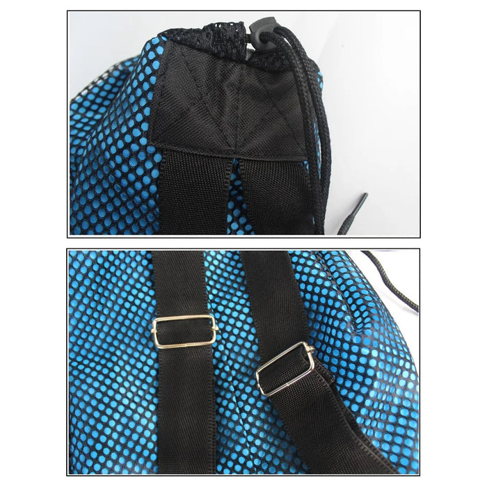 HALIN Nylon Kids Drawstring Bag Backpack Football Sports Gym Backpack - Blue - 4