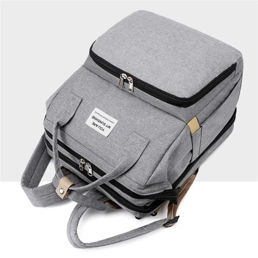 AOTU Baby Diaper Large Oxford Cloth Mommy Backpack Maternity Bag with Baby Sleeping Mat Bed Design - Grey - 2