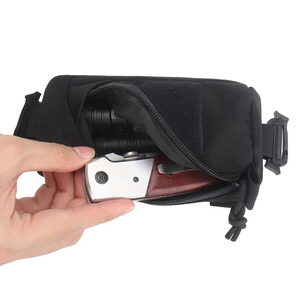 AOTU Tactical Backpack Shoulder Strap Bag Molle Pouch Military EDC Tool Phone Holder for Outdoor Hiking Hunting - Black - 3