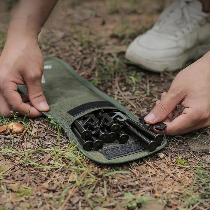AOTU Size L Outdoor Camping Ground Nails Storage Bag Cationic Fabric Tent Stake Wind Rope Peg Bag - 3