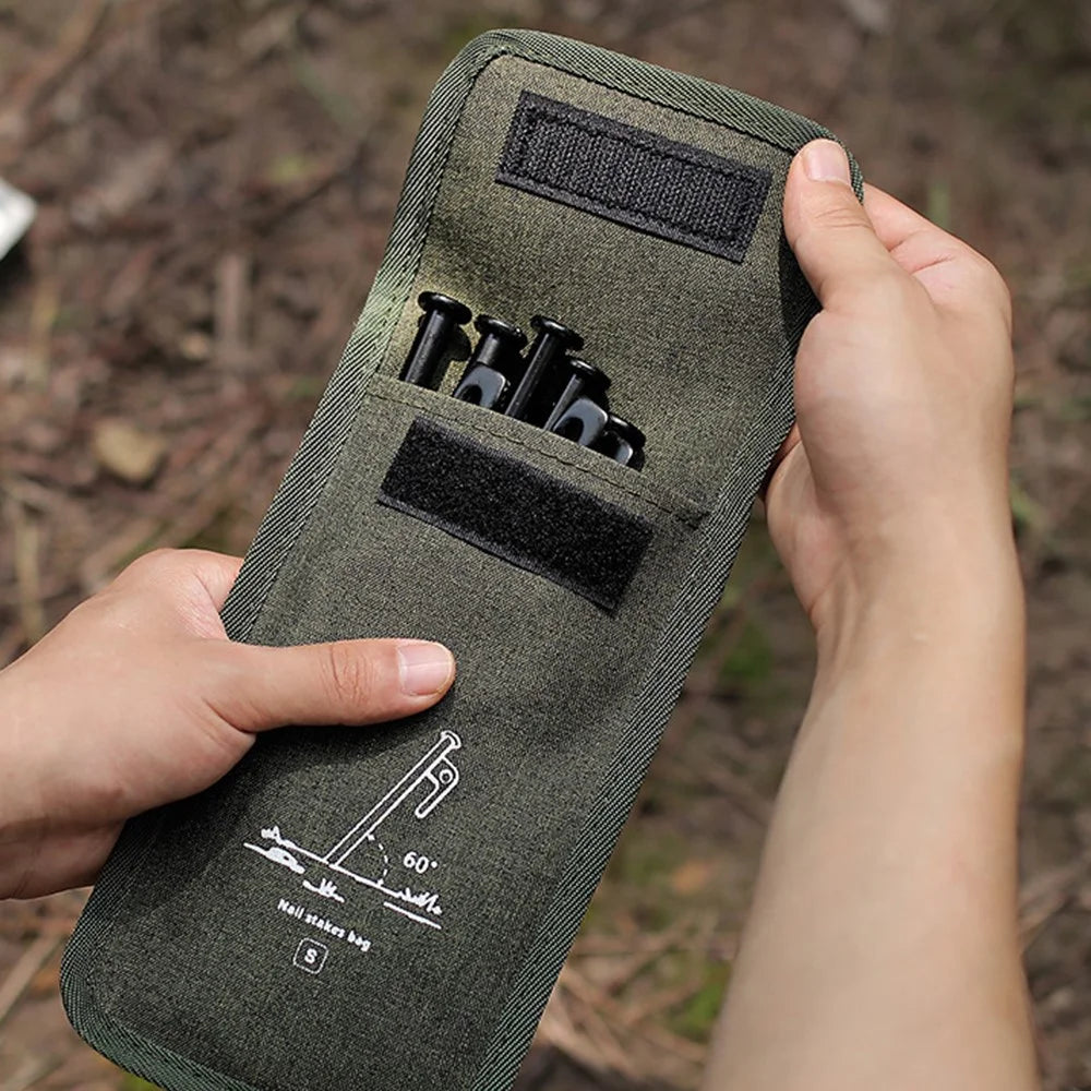 AOTU Size L Outdoor Camping Ground Nails Storage Bag Cationic Fabric Tent Stake Wind Rope Peg Bag - 6