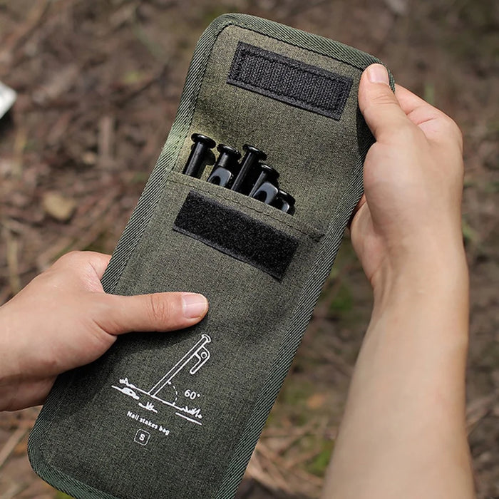 AOTU Size L Outdoor Camping Ground Nails Storage Bag Cationic Fabric Tent Stake Wind Rope Peg Bag - 6