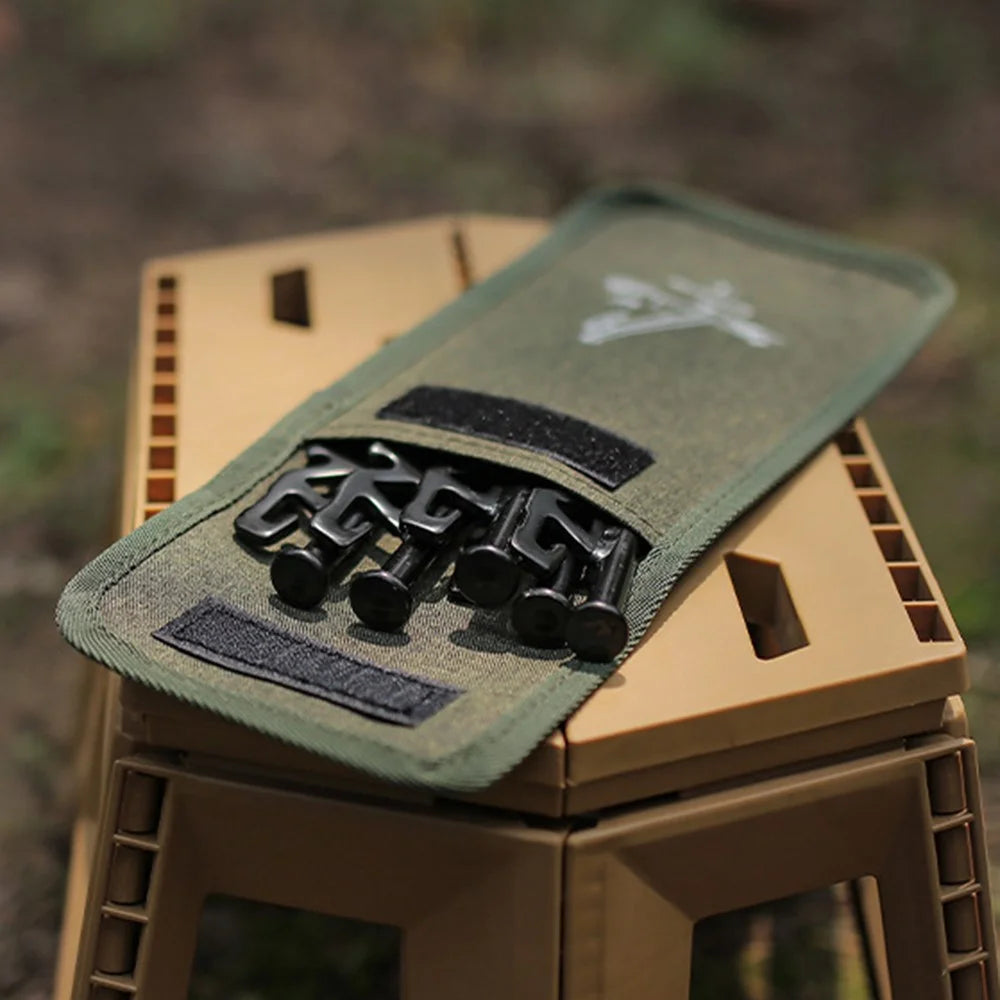 AOTU Size S Outdoor Camping Ground Nails Storage Bag Cationic Fabric Tent Stake Tools Carrying Bag - 5