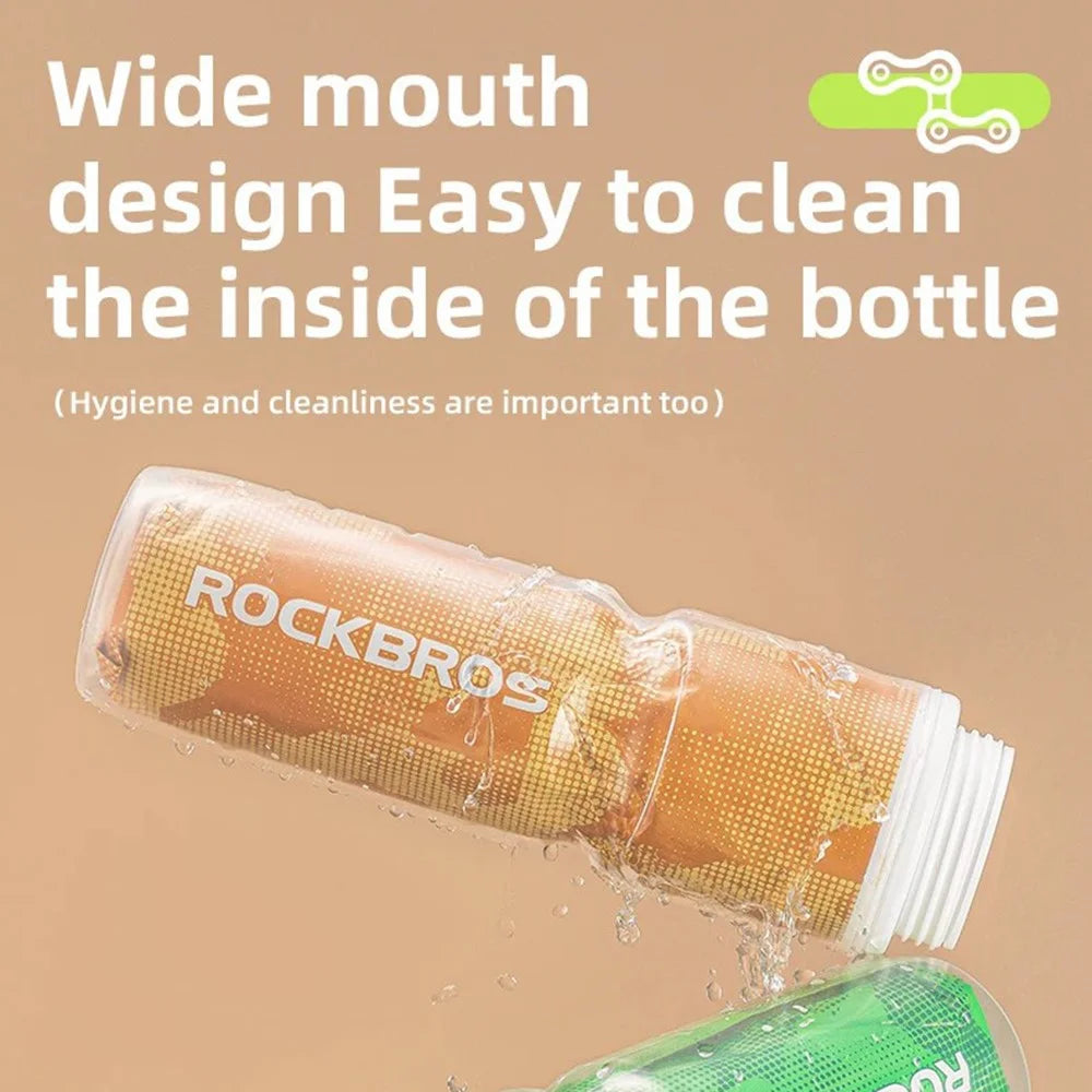 ROCKBROS BT65-1 670ml PP5+Silicone Insulation Water Bottle Cycling Squeeze Type Water Cup (BPA Free, No FDA Certification) - Green - 5
