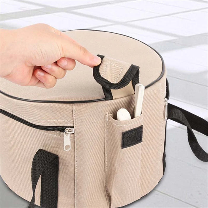 AOTU Large Insulated Oxford Cloth Camping Cookware Storage Bag Cooking Utensils Pot Bowl Organizer Carrier Bag - Black - 4