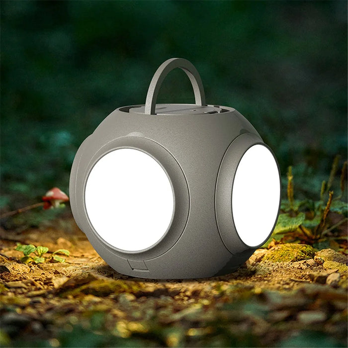 HX-123 Outdoor Camping Light Multi-Function Handheld Flashlight Portable Folding Night Light - Grey - 2
