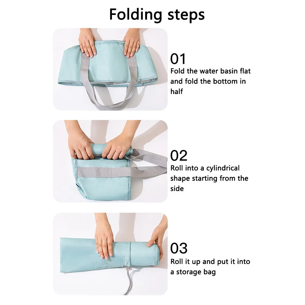 AOTU Thermal Insulation Aluminum Foil Foot Bath Basin Home Foot Soaking Bucket for Travel, Size: S - Blue - 5
