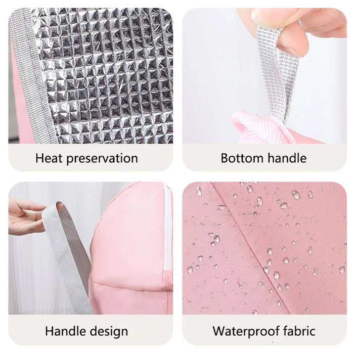 AOTU Portable Insulation Foot Bath Bucket Aluminum Film+PVC+Waterproof Fabric Foldable Foot Bath Bag - Pink - 7