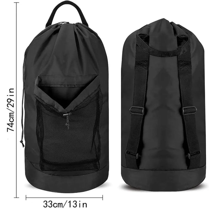 HALIN 600D Oxford Cloth Backpack Drawstring Closure Laundry Bag Dirty Clothes Carrying Pouch for Travel - 3
