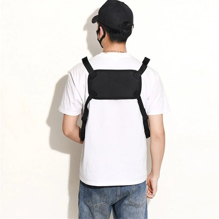 Outdoor Men Tactical Vest Bag Waterproof Polyester Multi-pockets Chest Bag - Black - 4