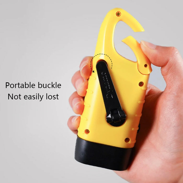 AOTU Outdoor Emergency Solar Power Hand Crank Flashlight LED Hand Crank Power Lights - Yellow - 2
