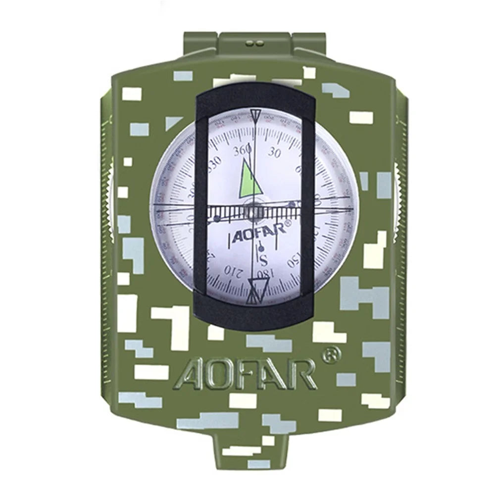 AOFAR AF-4580 Zinc Alloy Outdoor Compass Hiking Camping Fluorescent Compass - 1