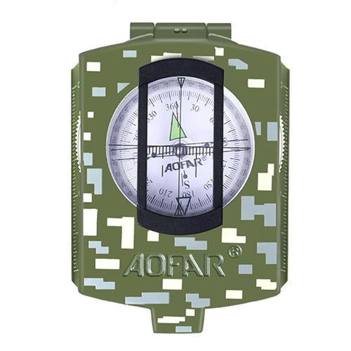 AOFAR AF-4580 Zinc Alloy Outdoor Compass Hiking Camping Fluorescent Compass - 1