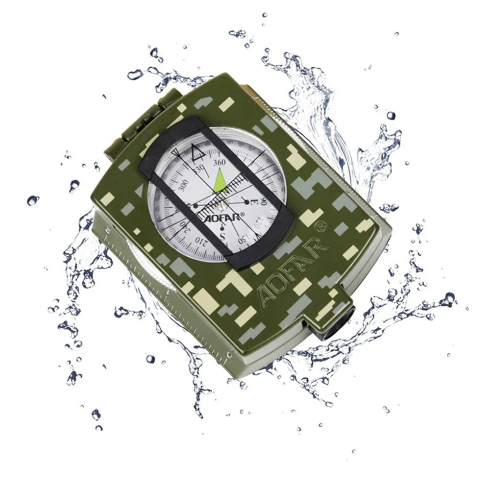 AOFAR AF-4580 Zinc Alloy Outdoor Compass Hiking Camping Fluorescent Compass - 2