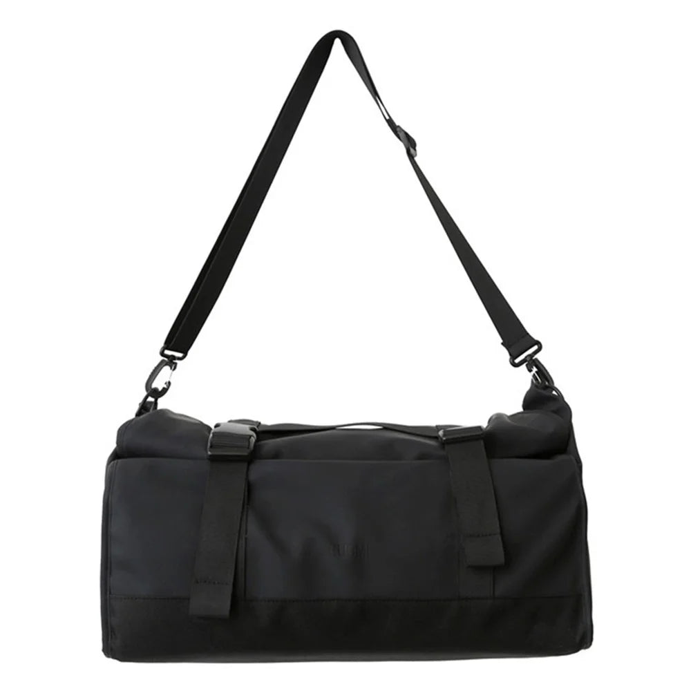 Large Capacity Oxford Cloth Sport Fitness Tote Crossbody Bag Travel Luggage Bag - Black - 1