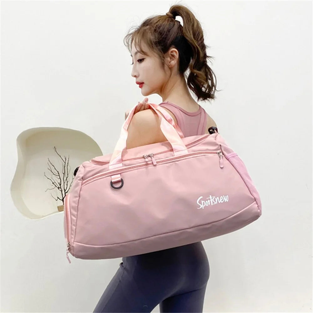 Oxford Cloth Unisex Waterproof Fitness Tote Crossbody Bag Large Capacity Travel Luggage Bag - Purple - 4