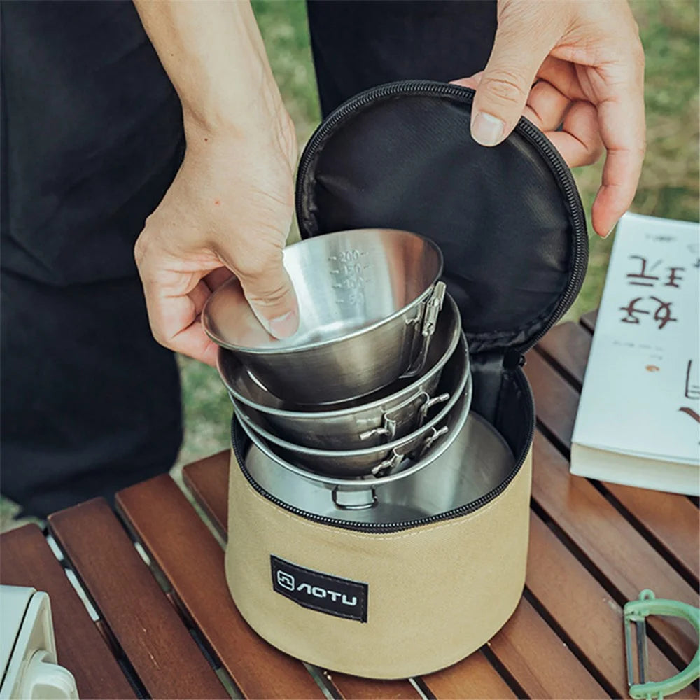 AOTU Oxford Cloth Camping Cookware Storage Bag Cooking Utensils Pot Carrier Bowl Organizer Pouch Handbag - 7