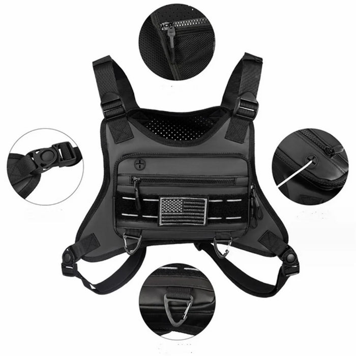 YA585 Outdoor Men Tactical Vest Bag 600D Fabric Chest Back Bag - 4